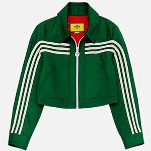 Adidas Originals Green Cropped Track Jacket NEW | Women’s 3 Stripe Zip Up